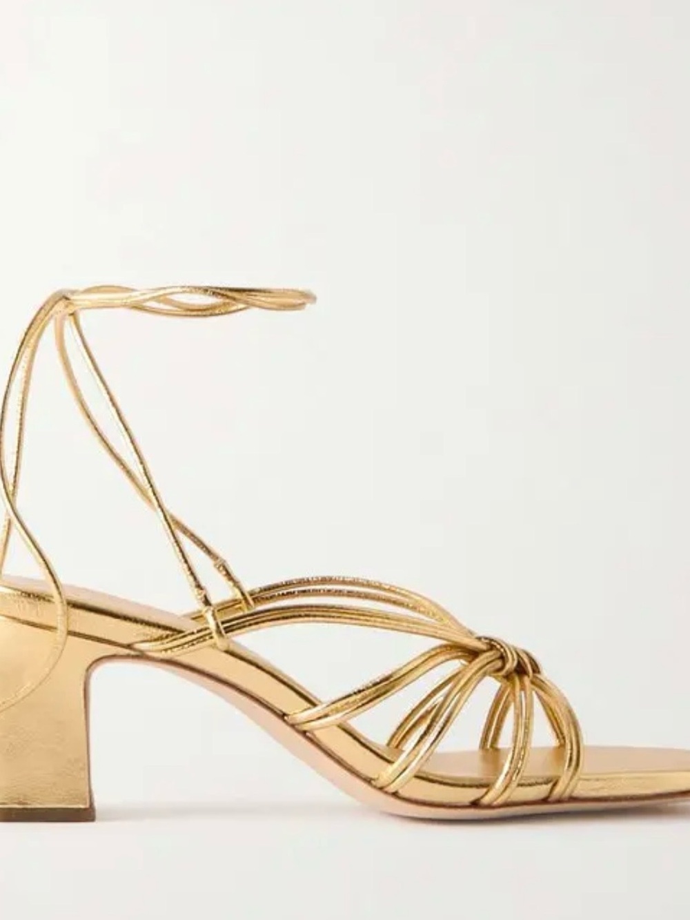 Loeffler Randall Ryder Gold Strappy Block Heel Sandals NWT 7.5